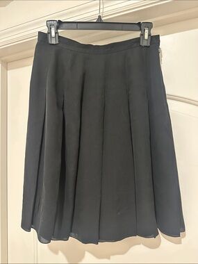 Worth Black Pleated Skater Skirt